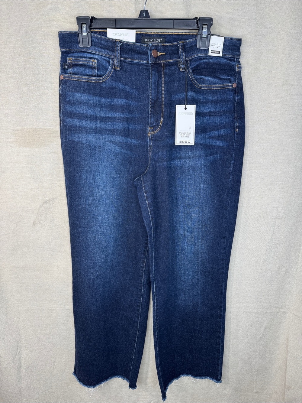 Judy Blue Jeans Blue Dark Wash High-Rise Wide-Leg  in Size 11/30 NWT - Picture 2 of 14